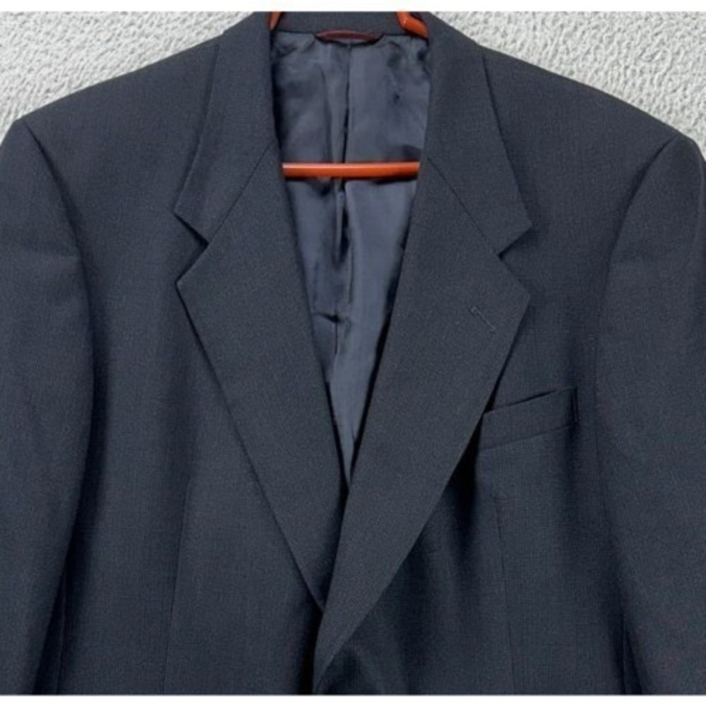 Hart Schaffner Marx Wool Blazer Men 43R Navy‎ 2 Button Sport Coat Suit